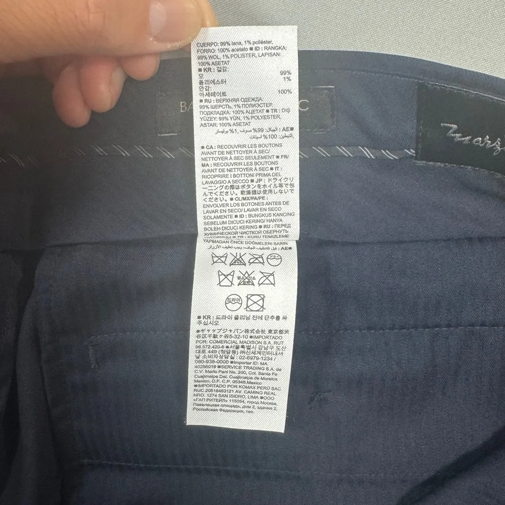 Banana Republic Marzotto Italian Wool Pants Blue 38x32 Standard Fit Super 120s